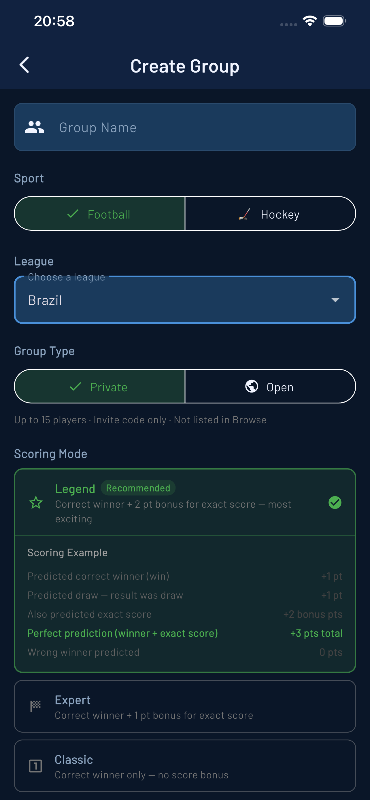 Create a prediction group